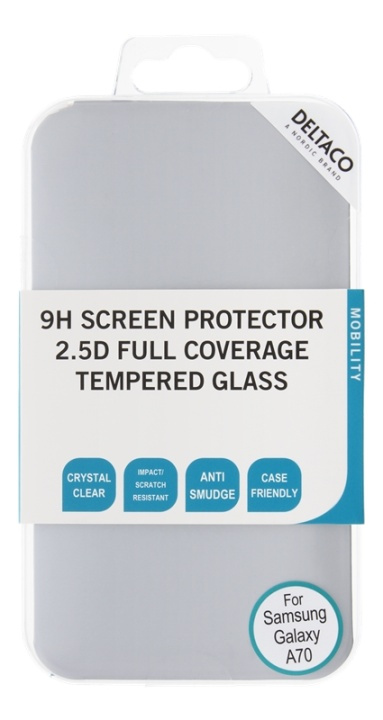 DELTACO screen protector, Galaxy A70, 2.5D full coverage glass i gruppen SMARTTELEFON & NETTBRETT / Mobilbeskyttelse / Samsung hos TP E-commerce Nordic AB (38-85783)