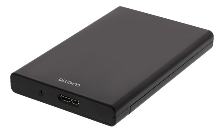 DELTACO Eksternt harddiskkabinett, USB 3.0, skyvedør, 2,5