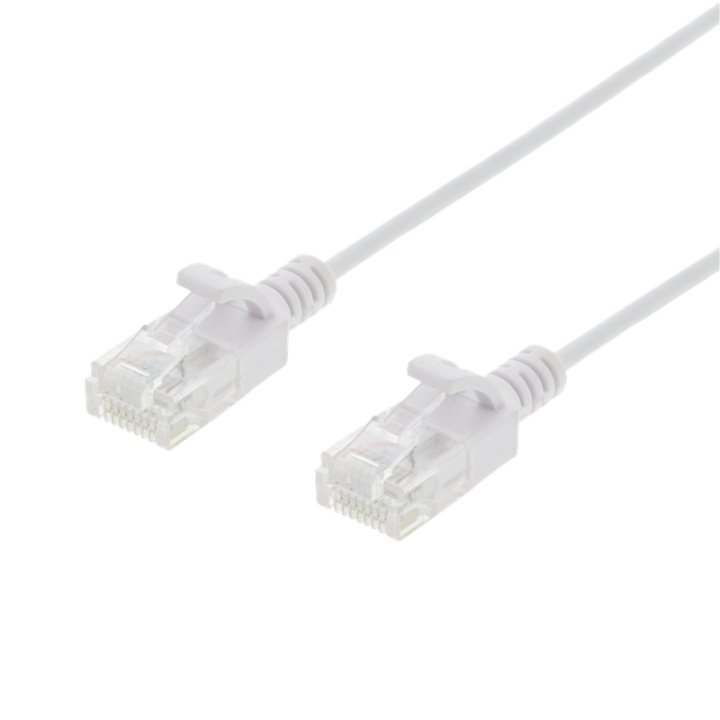 DELTACO Ultra Slim U/UTP Cat.6 patch cable, OD:2.6mm, 0.5m, white i gruppen Datautstyr / Kabler og adaptere / Nettverk / Cat6 hos TP E-commerce Nordic AB (38-85849)