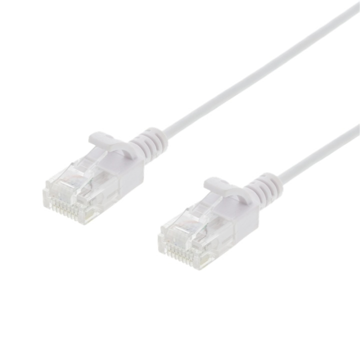 DELTACO Ultra Slim U/UTP Cat.6 patchkabel, 2,6 mm, 0,5 m, hvit i gruppen Datautstyr / Kabler og adaptere / Nettverk / Cat6 hos TP E-commerce Nordic AB (38-85849)