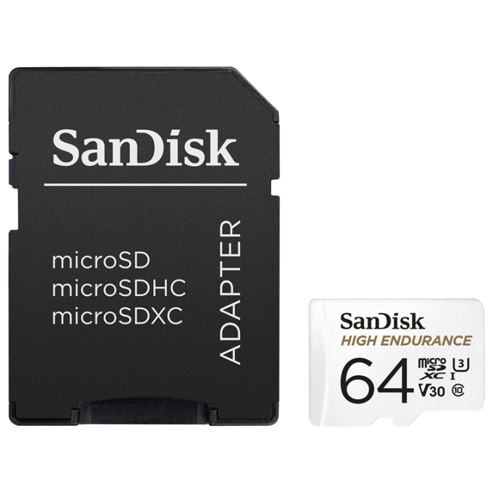 Sandisk Minneskort MicroSDXC 64GB För Bilkamera/Videmonitor med adapter i gruppen Elektronikk / Lagringsmedia / Minnekort / MicroSD/HC/XC hos TP E-commerce Nordic AB (38-85907)