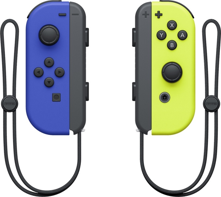 Nintendo Switch Joy-Con-par, blå/neongul i gruppen Elektronikk / TV-spill & tilbehør / Nintendo Switch / Tilbehør hos TP E-commerce Nordic AB (38-86077)