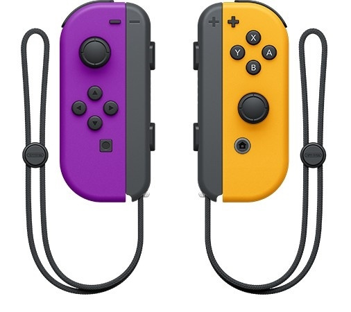 Nintendo Switch Joy-Con Pair, Neon Lila/Neon Orange i gruppen Elektronikk / TV-spill & tilbehør / Nintendo Switch / Tilbehør hos TP E-commerce Nordic AB (38-86078)