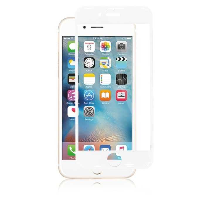 Panzer iPhone 6S/6 Plus, buet silikatglass, hvit i gruppen SMARTTELEFON & NETTBRETT / Mobilbeskyttelse / Apple / iPhone 6 Plus/6S Plus / Skjermbeskyttelse hos TP E-commerce Nordic AB (38-86308)