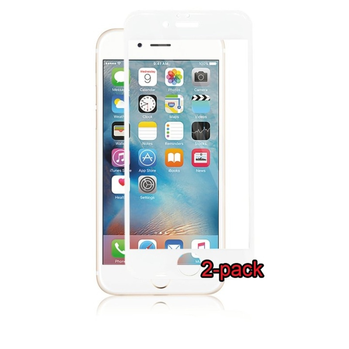 2-pakning iPhone 6S/6 Plus buet silikatglass, Armour, hvit i gruppen SMARTTELEFON & NETTBRETT / Mobilbeskyttelse / Apple / iPhone 6 Plus/6S Plus / Skjermbeskyttelse hos TP E-commerce Nordic AB (38-86308PKT1)