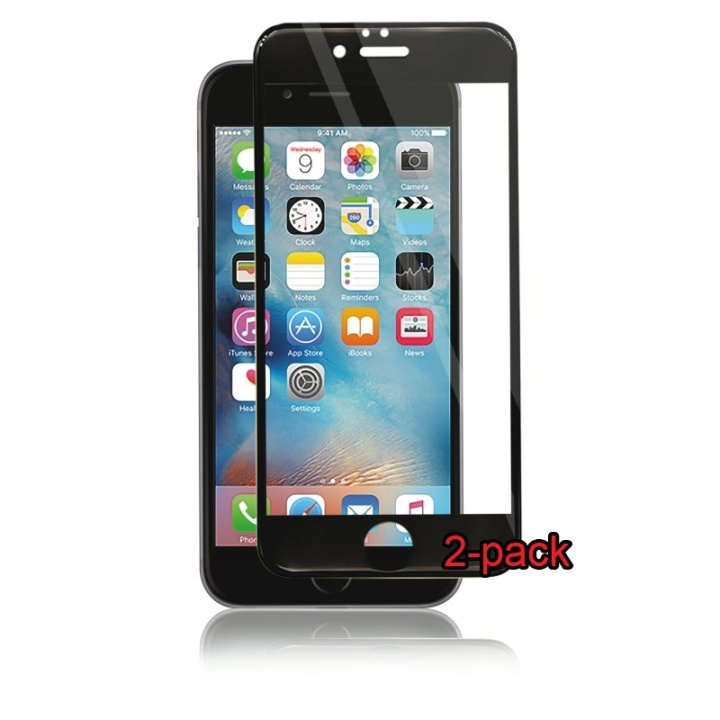 2-pakning iPhone 6S/6 Plus buet silikatglass, Panzer, svart i gruppen SMARTTELEFON & NETTBRETT / Mobilbeskyttelse / Apple / iPhone 6 Plus/6S Plus / Skjermbeskyttelse hos TP E-commerce Nordic AB (38-86312PKT1)
