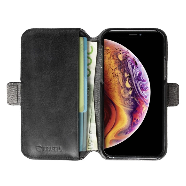Krusell Sunne 2in1 avtakbart lommebokveske til iPhone 11 Pro, svart i gruppen SMARTTELEFON & NETTBRETT / Mobilbeskyttelse / Apple / iPhone 11 Pro / Flippdeksel hos TP E-commerce Nordic AB (38-86465)