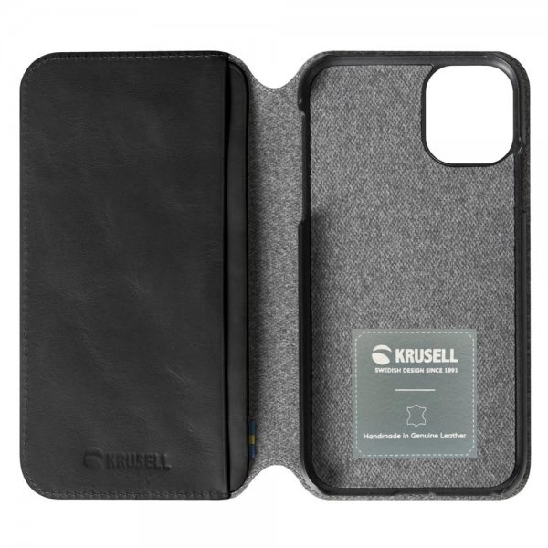 Krusell Sunne Wallet Case for Iphone 11, Vintage Black i gruppen SMARTTELEFON & NETTBRETT / Mobilbeskyttelse / Apple / iPhone 11 / Flippdeksel hos TP E-commerce Nordic AB (38-86468)