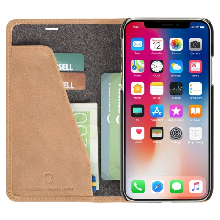 Krusell Sunne Plånboksfodral till iPhone Xr, Vintage Beige i gruppen SMARTTELEFON & NETTBRETT / Mobilbeskyttelse / Apple / iPhone XR / Flippdeksel hos TP E-commerce Nordic AB (38-86472)