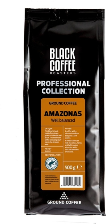Black Coffee Roasters Malet kaffe - Amazonas 500G i gruppen HJEM, HUS OG HAGE / Husholdningsapparater / Kaffe og espresso / Kaffebønner hos TP E-commerce Nordic AB (38-86478)
