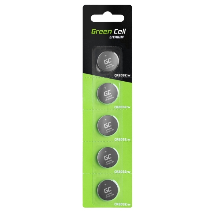 Green Cell CR2032 litiumbatteri 5x 3V 220 mAh i gruppen Elektronikk / Batterier & Ladere / Batterier / knappcelle hos TP E-commerce Nordic AB (38-86541)