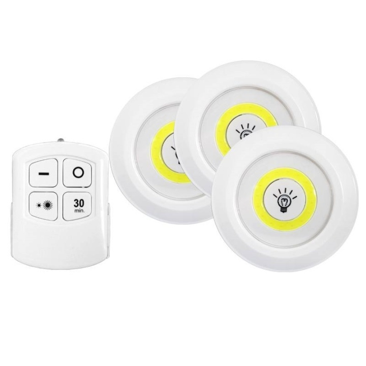 LTC Fjernstyrt COB LED-lampe 3-pakning, 1 W i gruppen Elektronikk / Lys / LED-lys hos TP E-commerce Nordic AB (38-86591)