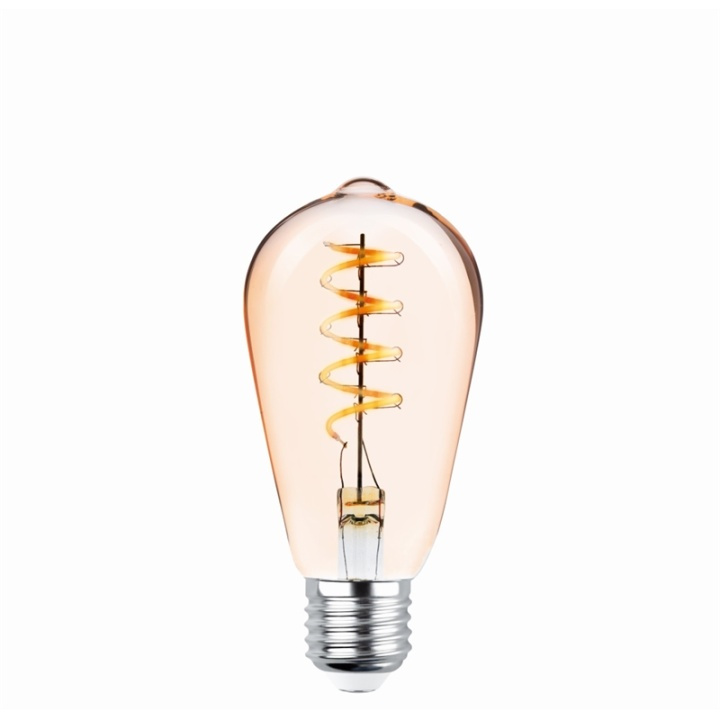 Forever Light Retro LED-lampa med filament Guld, E27 ST64 4W 2000K 250lm i gruppen Elektronikk / Lys / LED-lys hos TP E-commerce Nordic AB (38-86597)