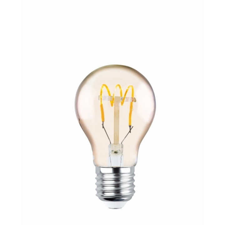 Forever Light Retro LED-lampa med filament Guld, E27 A60 4W 2000K 250lm i gruppen Elektronikk / Lys / LED-lys hos TP E-commerce Nordic AB (38-86598)