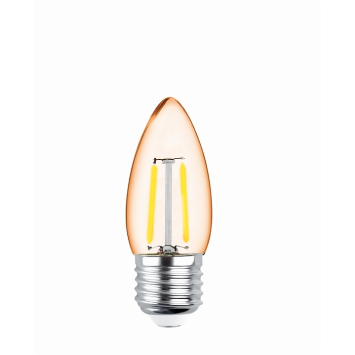 Forever Light Retro LED-lampa med filament Guld, E27 C35 2W 2200K 180lm i gruppen Elektronikk / Lys / LED-lys hos TP E-commerce Nordic AB (38-86599)