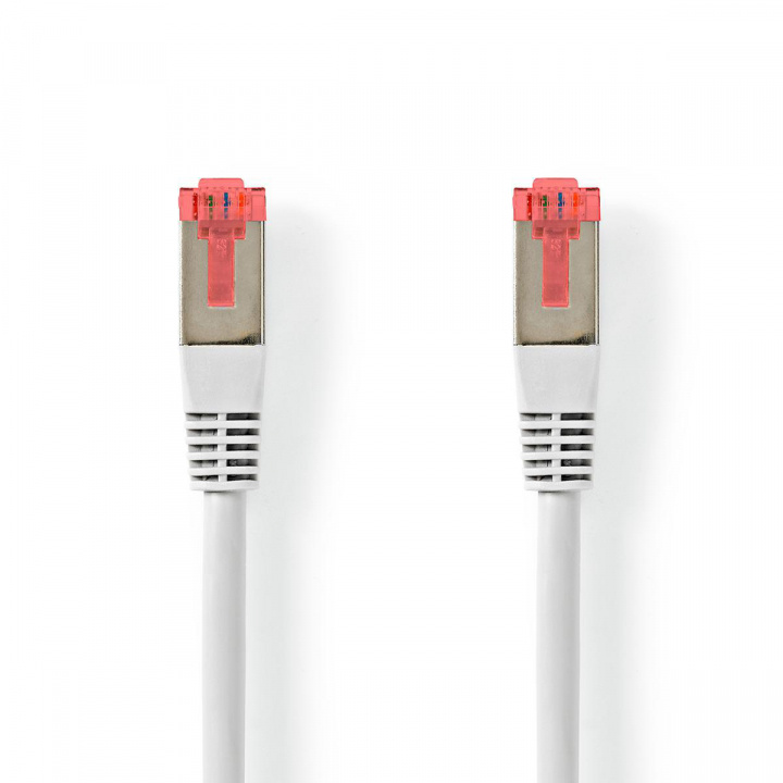 Cat 6-kabel RJ45 hann, S/FTP, PVC, hvit, 1 m i gruppen Datautstyr / Kabler og adaptere / Nettverk / Cat6 hos TP E-commerce Nordic AB (38-86732)