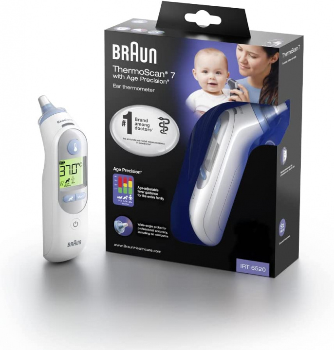 Braun IRT6520 ThermoScan 7 øretermometer, hvit i gruppen HELSE OG SKJØNNHET / Helsepleie / Febertermometer hos TP E-commerce Nordic AB (38-86838)