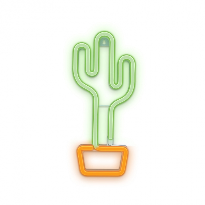 Forever Light Neon LED Light Cactus, battery + USB FLNEO2, Orange/Green i gruppen Elektronikk / Lys / Bordlamper hos TP E-commerce Nordic AB (38-86896)