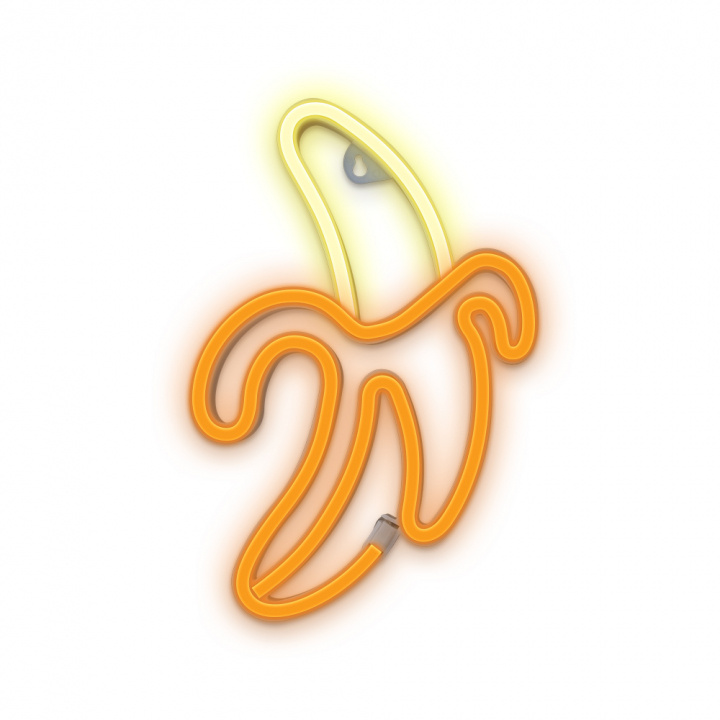 Forever Light Neon LED-lys Banana, batteri + USB FLNEO10, hvit/gul i gruppen Elektronikk / Lys / Vegglamper hos TP E-commerce Nordic AB (38-86898)
