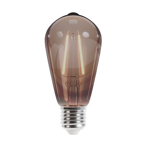 Forever Light LED-pære Filament E27 ST64 4W 230V 2000K 400lm COG, røkt glass i gruppen Elektronikk / Lys / LED-lys hos TP E-commerce Nordic AB (38-86952)