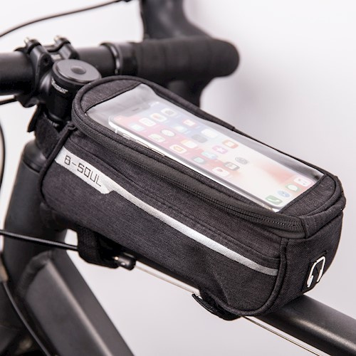Vanntett sykkelrammeveske med telefonholder, svart i gruppen SPORT, FRITID & HOBBY / Sportsutstyr / Sykkeltilbehør / Annet sykkeltilbehør hos TP E-commerce Nordic AB (38-86989)
