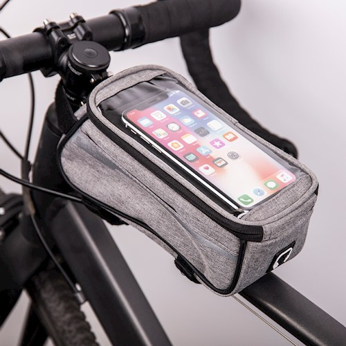 Waterproof bike frame bag with phone holder, Grey i gruppen SPORT, FRITID & HOBBY / Sportsutstyr / Sykkeltilbehør / Annet sykkeltilbehør hos TP E-commerce Nordic AB (38-86991)