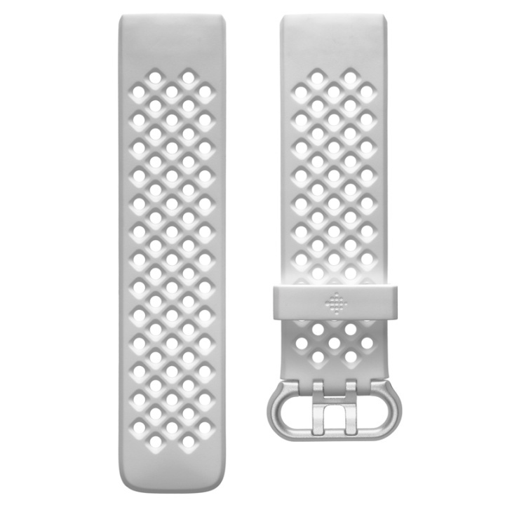Fitbit Charge 4/Charge 3 sportsarmbånd hvit (L) i gruppen SPORT, FRITID & HOBBY / Smartwatch og Aktivitetsmålere / Tilbehør hos TP E-commerce Nordic AB (38-87383)