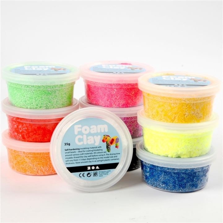 Foam Clay Mixed Colours Base Colours 10x35g i gruppen LEKER, BARN OG BABY / Leker / Lek leire, lek sand og tilbehør hos TP E-commerce Nordic AB (38-87388)
