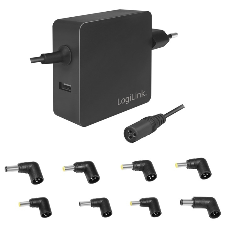 LogiLink Laptop-strömadapter + USB-ladd i gruppen Datautstyr / Bærbare datamaskiner og tilbehør / Lader / Vegglader / Universal hos TP E-commerce Nordic AB (38-87668)