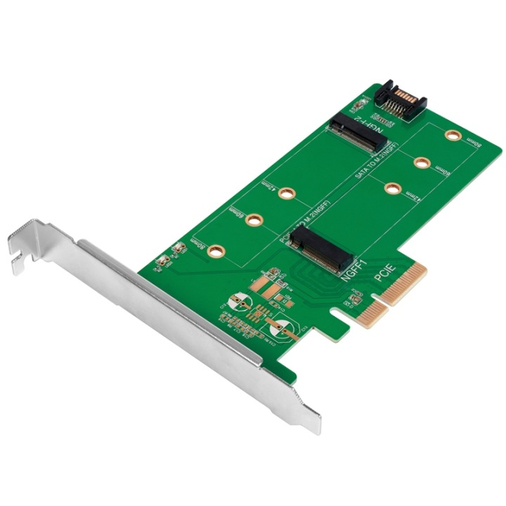 LogiLink PCI-Express -> 2x M.2 SSD + 1x i gruppen Datautstyr / PC-Komponenter / Harddisker / Adaptere og tilbehør hos TP E-commerce Nordic AB (38-87680)