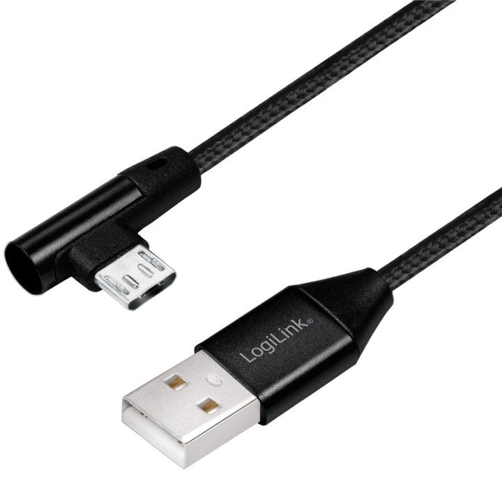 LogiLink Vinklad MicroUSB-kabel USB 2.0 i gruppen SMARTTELEFON & NETTBRETT / Ladere og Kabler / Kabler / Kabler microUSB hos TP E-commerce Nordic AB (38-87693)