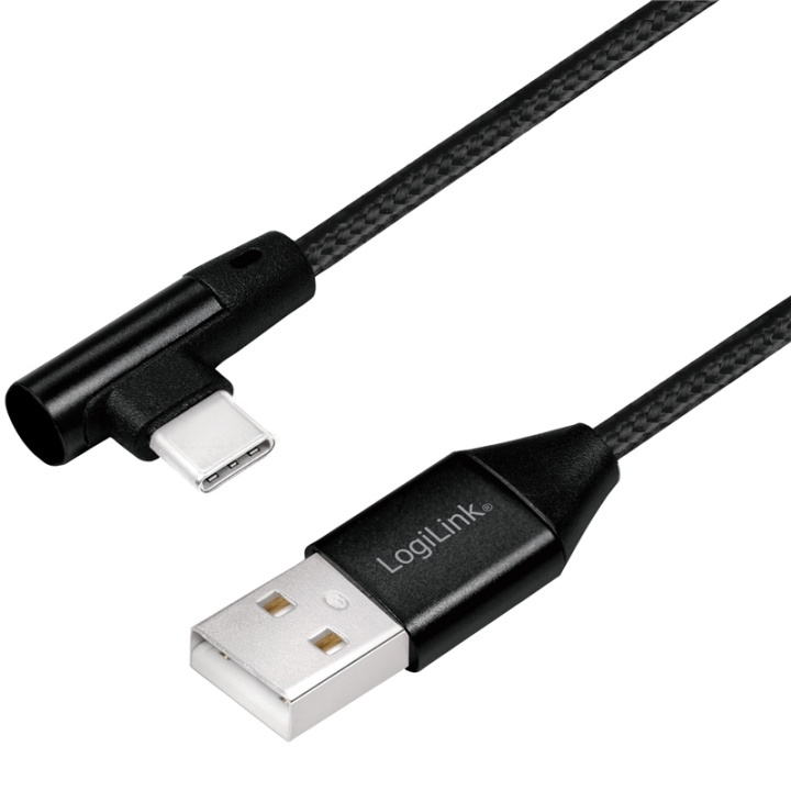 LogiLink Vinklet USB-C-kabel USB 2.0 Max 3A 1m i gruppen Datautstyr / Kabler og adaptere / USB / USB-C hos TP E-commerce Nordic AB (38-87695)