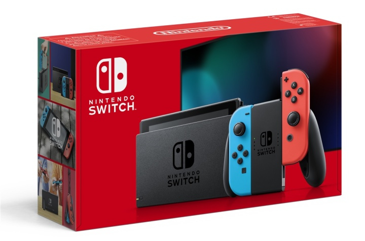 Nintendo Switch 2019-konsoll, rød/blå i gruppen Elektronikk / TV-spill & tilbehør / Nintendo Switch / Spillkonsoller hos TP E-commerce Nordic AB (38-88128)