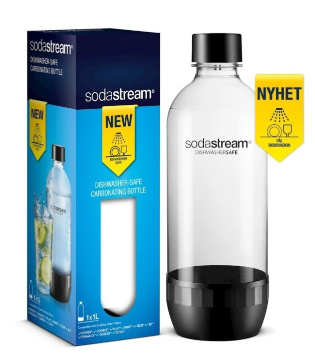 Sodastream flaske 1 liter, tåler oppvaskmaskin i gruppen HJEM, HUS OG HAGE / Husholdningsapparater / Vann og juice / Kullsyremaskin / Tilbehør hos TP E-commerce Nordic AB (38-88283)