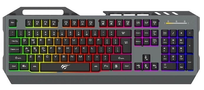 Havit KB418L - spilltastatur i metall i gruppen Datautstyr / Mus & Tastatur / Tastatur / Kablede hos TP E-commerce Nordic AB (38-88460)