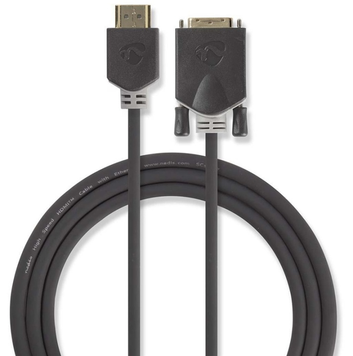 Nedis HDMI™ Cable | HDMI ™ -kontakt | DVI-D 24+1-Pin Han | 1080p | Gull belagt | 2.00 m | Rett | PVC | Antrasitt | Vindusboks med Euro Lock i gruppen Elektronikk / Kabler og adaptere / HDMI / Kabler hos TP E-commerce Nordic AB (38-88711)