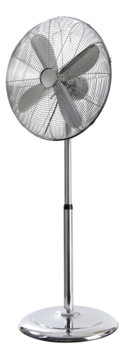 NORDIC HOME Kraftig gulvvifte i metall, 60 W, 450 mm, 3-posisjoner, krom i gruppen HJEM, HUS OG HAGE / Vifter og klimaprodukter / Gulvvifte hos TP E-commerce Nordic AB (38-89206)