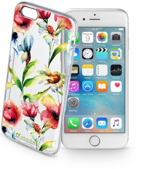Cellularline Blomster, TPU-etui iPhone 6/6S i gruppen SMARTTELEFON & NETTBRETT / Mobilbeskyttelse / Apple / iPhone 6/6S / Deksel hos TP E-commerce Nordic AB (38-89512)