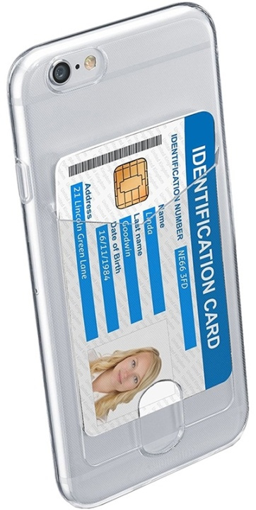 Cellularline Flex Pocket, gjennomsiktig etui med kortlomme for iPhone 6/6S i gruppen SMARTTELEFON & NETTBRETT / Mobilbeskyttelse / Apple / iPhone 6/6S / Deksel hos TP E-commerce Nordic AB (38-89517)