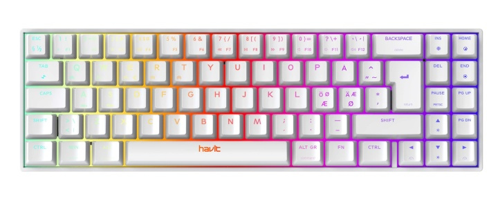 Havit Mekanisk gaming-tastatur med bakgrunnsbelysning, hvit i gruppen Datautstyr / GAMING / Tastatur hos TP E-commerce Nordic AB (38-89535)