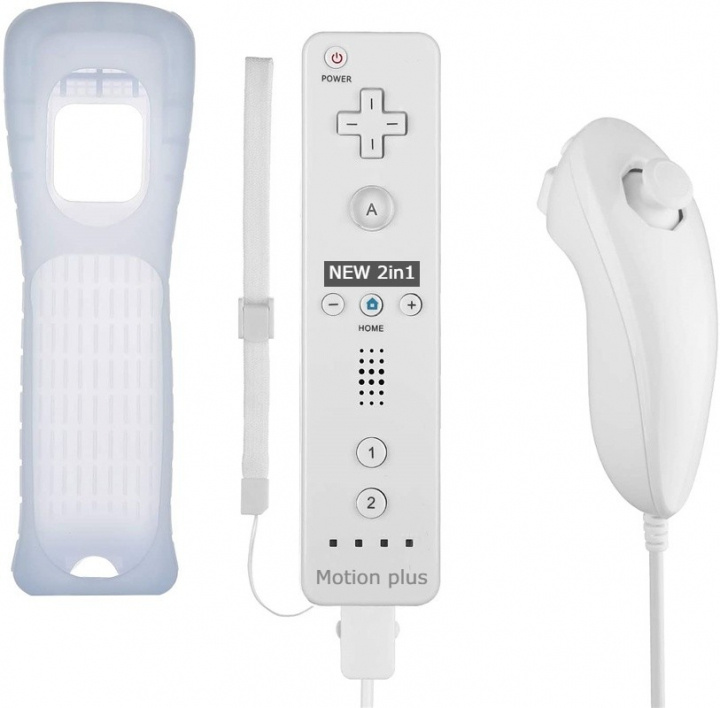 Remote Plus + Nunchuck til Wii-Wii U, Hvit i gruppen Elektronikk / TV-spill & tilbehør / Nintendo Wii hos TP E-commerce Nordic AB (38-89554)