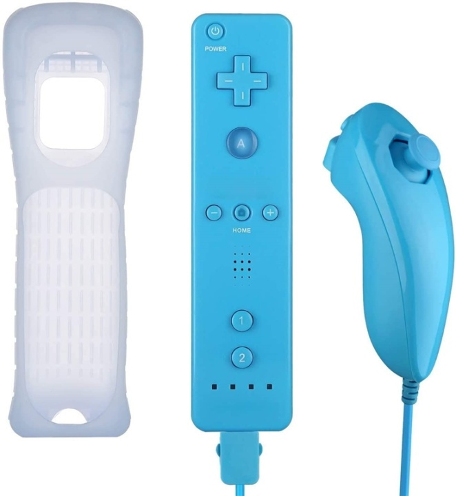 Remote Plus + Nunchuck til Wii-Wii U, Lysblå i gruppen Elektronikk / TV-spill & tilbehør / Nintendo Wii hos TP E-commerce Nordic AB (38-89555)