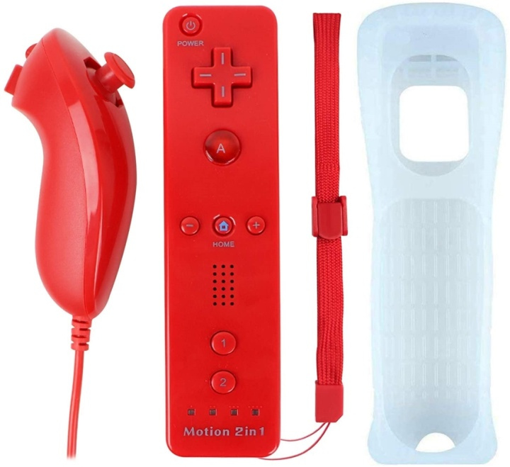 Remote Plus + Nunchuck till Wii-Wii U, Röd i gruppen Elektronikk / TV-spill & tilbehør / Nintendo Wii hos TP E-commerce Nordic AB (38-89557)