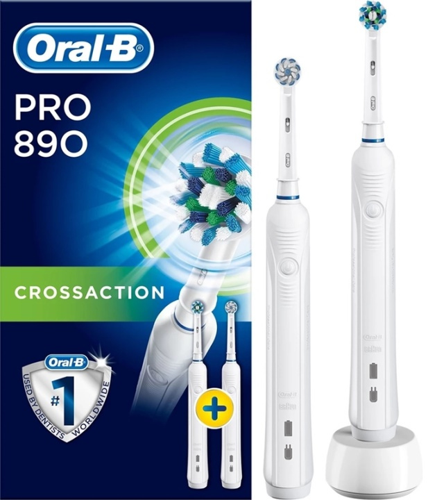 Oral-B Pro 890 2-pakning elektriske tannbørster med timer i gruppen HELSE OG SKJØNNHET / Munnpleie / Elektriske tannbørster hos TP E-commerce Nordic AB (38-89577)