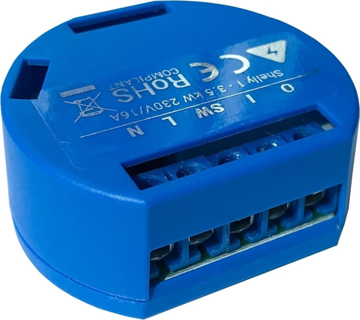 Shelly 1 Kompakt innfelt bryter med WiFi og åpen API i gruppen HJEM, HUS OG HAGE / El og belysning / Elinstallasjon / Tilbehør hos TP E-commerce Nordic AB (38-89590)
