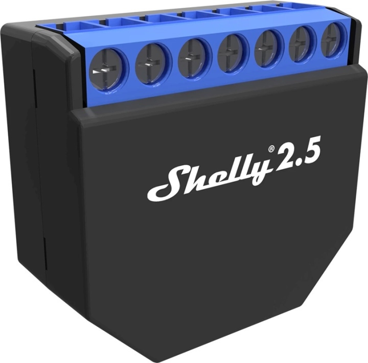 Shelly 2.5 Infälld strömbrytare med WiFi, 2 kanaler och energimätare i gruppen HJEM, HUS OG HAGE / Smarthus / Smarthussystemer hos TP E-commerce Nordic AB (38-89597)