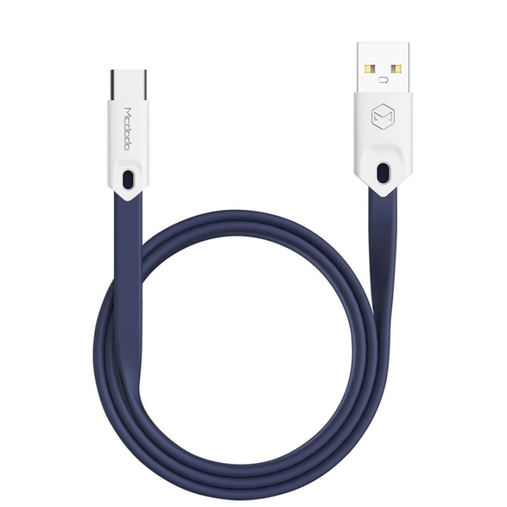 Mcdodo Platt laddkabel USB-C 2.4A 1m, Blå i gruppen SMARTTELEFON & NETTBRETT / Ladere og Kabler / Kabler / Kabler type C hos TP E-commerce Nordic AB (38-89860)