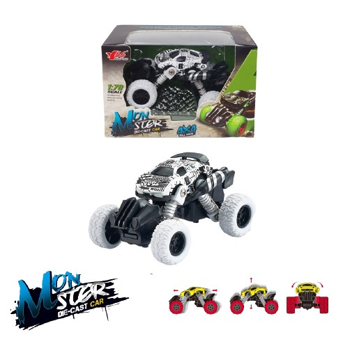 Mini Monstertruck 4x4 1:70, Vit i gruppen LEKER, BARN OG BABY / Leker / Lekebiler hos TP E-commerce Nordic AB (38-89867)