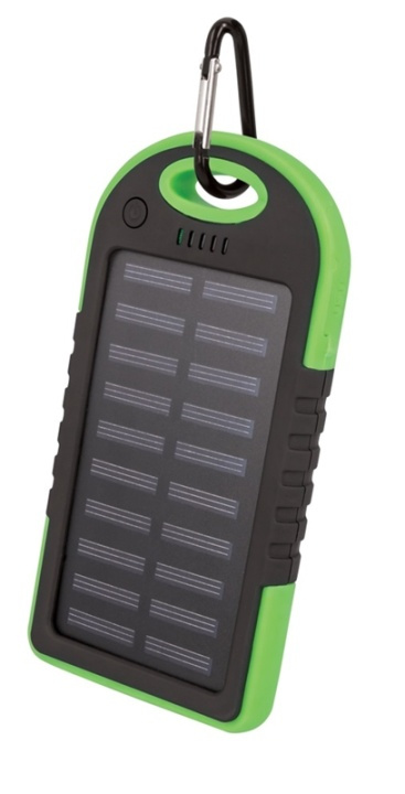 Setty powerbank med solceller, 5000 mAh, grønn i gruppen SMARTTELEFON & NETTBRETT / Ladere og Kabler / Powerbanks hos TP E-commerce Nordic AB (38-90104)