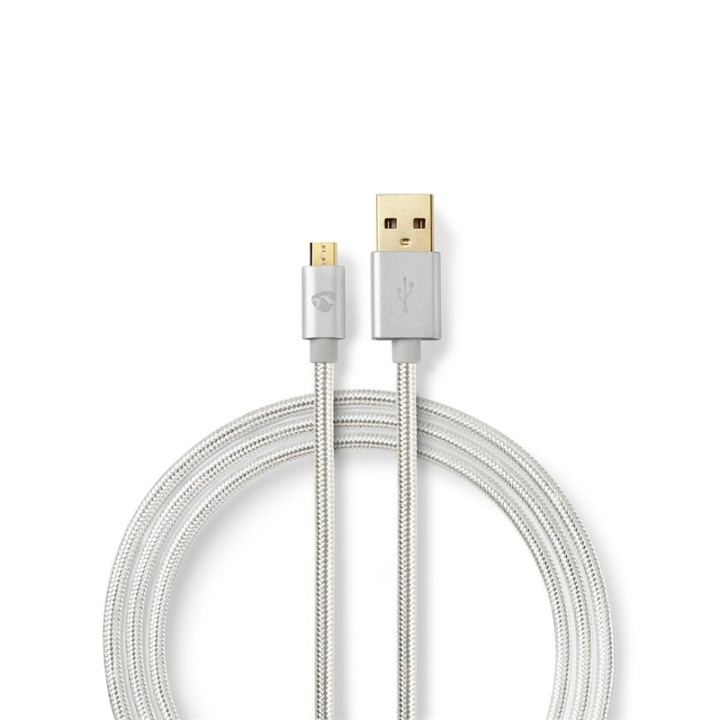 Nedis USB-kabel | USB 2.0 | USB-A Han | USB Micro-B Han | 15 W | 480 Mbps | Gull belagt | 2.00 m | Rund | Flettet / Nylon | Aluminium | Deksel Vindusboks i gruppen SMARTTELEFON & NETTBRETT / Ladere og Kabler / Kabler / Kabler microUSB hos TP E-commerce Nordic AB (38-90108)